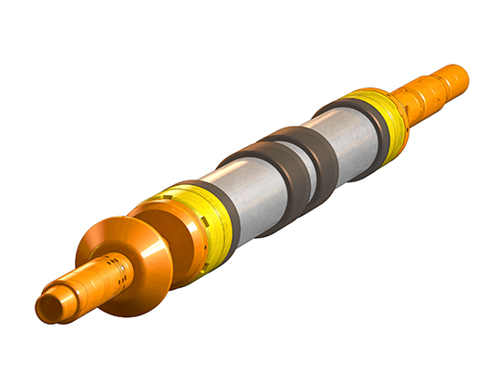 A fully rendered 3D model of a downhole packer designed by TAM international