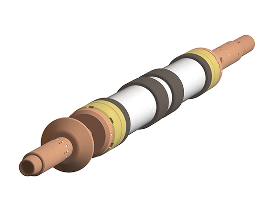 A 3D model of a downhole packer designed by TAM International