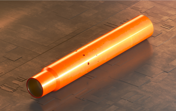 The outside orange casing of a cementing sleeve